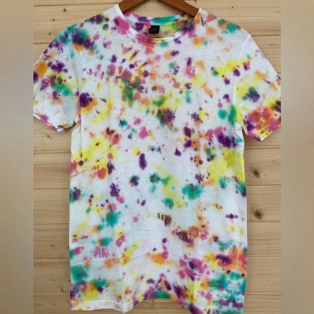 NEW Unisex Small GILDAN Soft Style Multi Colored Tie Dye T-Shirt Bundle of 3